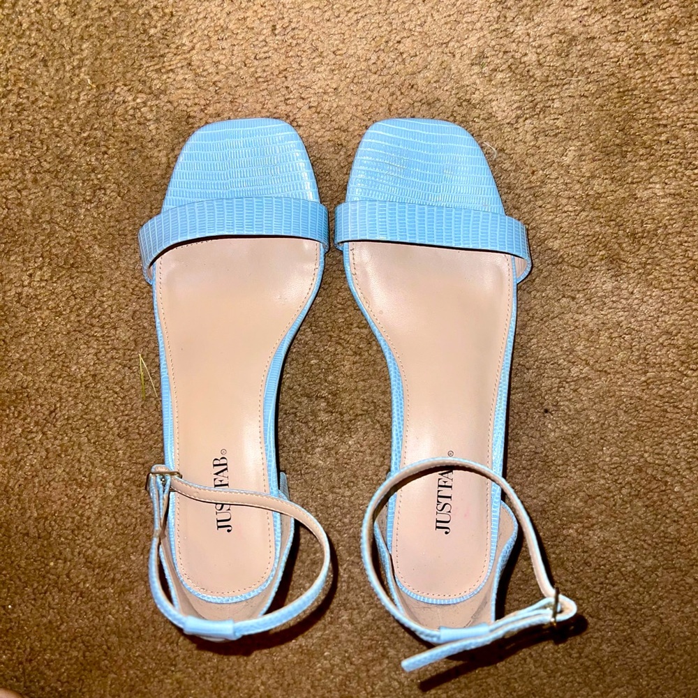 Just Fab Blue Open Toe Heel Size 8.5